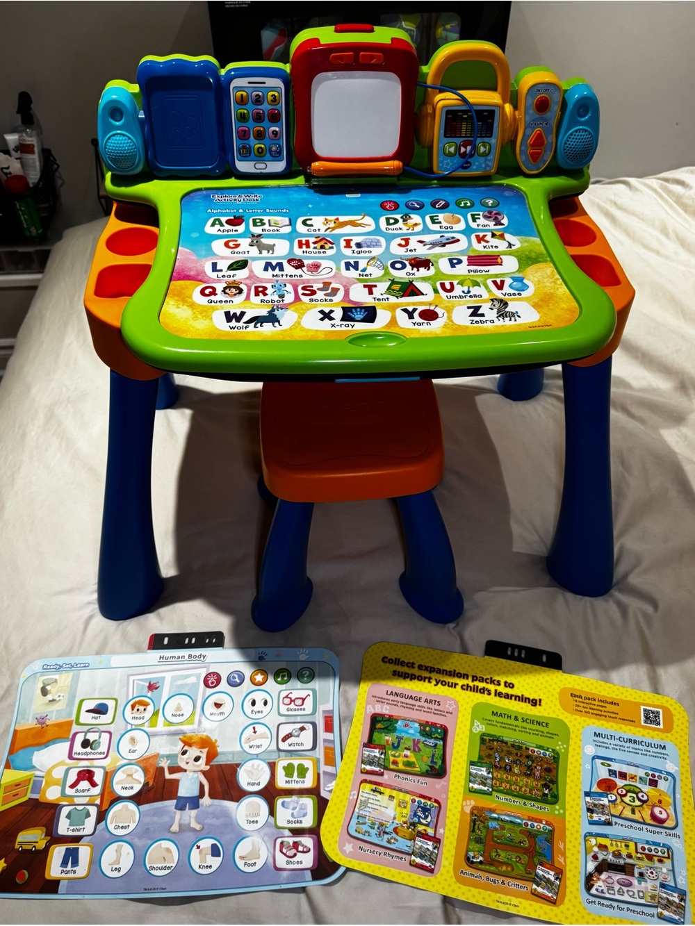 Kids Interactive Learning Activity Table with Stool - Multicolor - Picture 2 of 8